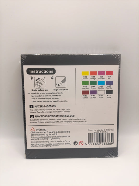 Guangna 12 Acrylic Brush Markers