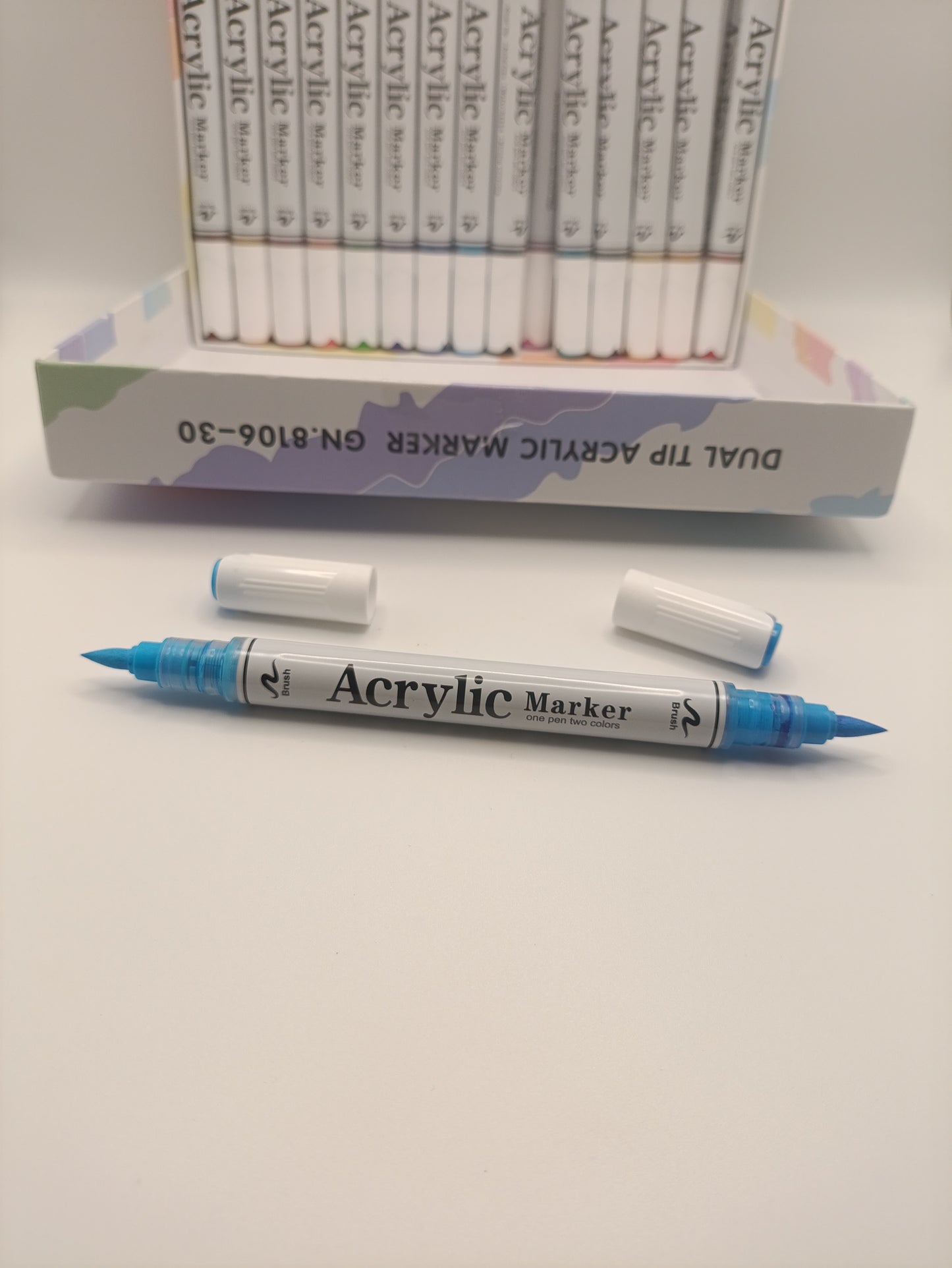 Guangna 30 Dual Tip Acrylic Brush Markers Set