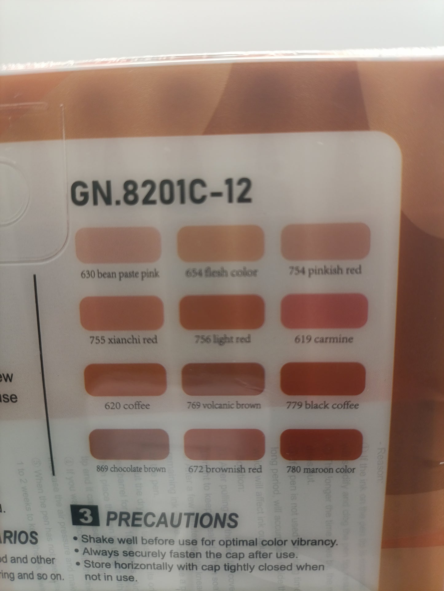 Guangna 12 Acrylic Brush Markers (Skin Tones - C)