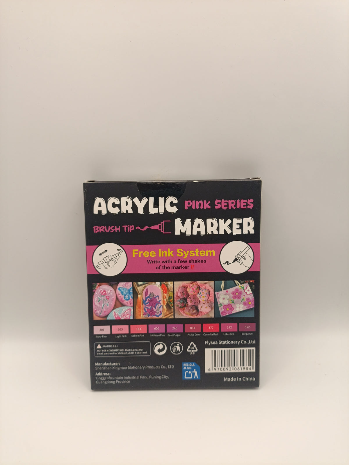 Flysea Acrylic Brush Markers – Pink Series (9 Pack)