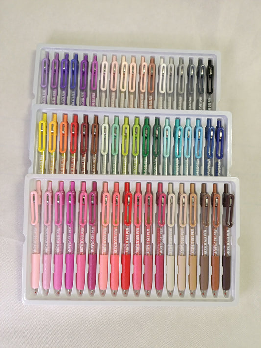 54 Colour Retractable Gel Pen Set – 0.7mm