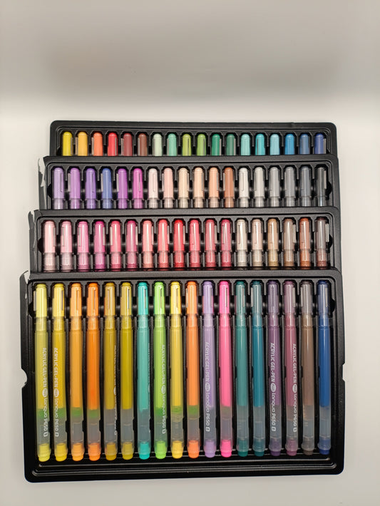 72 Colour Gel Plus Acrylic Painting Gel Pen Set