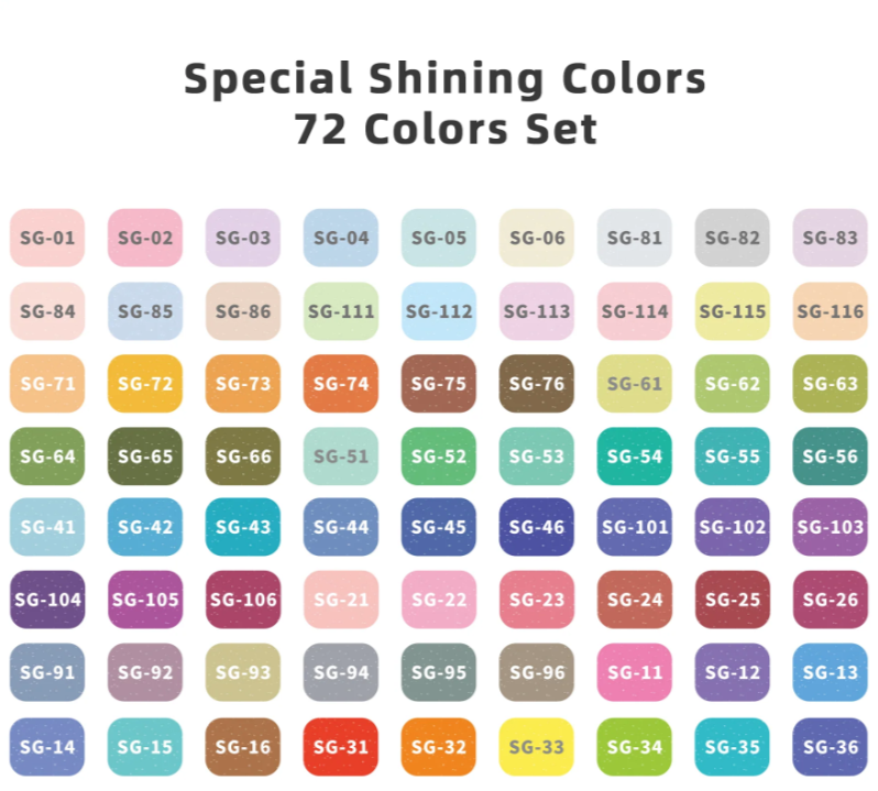 Languo 1mm - 72 Colour Super Shiny Plus Gel Pen Set