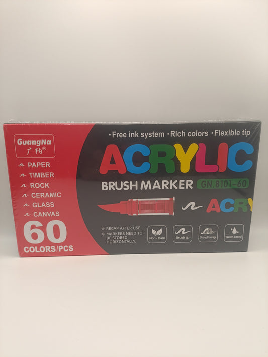 Guangna 60 Acrylic Brush Markers Set