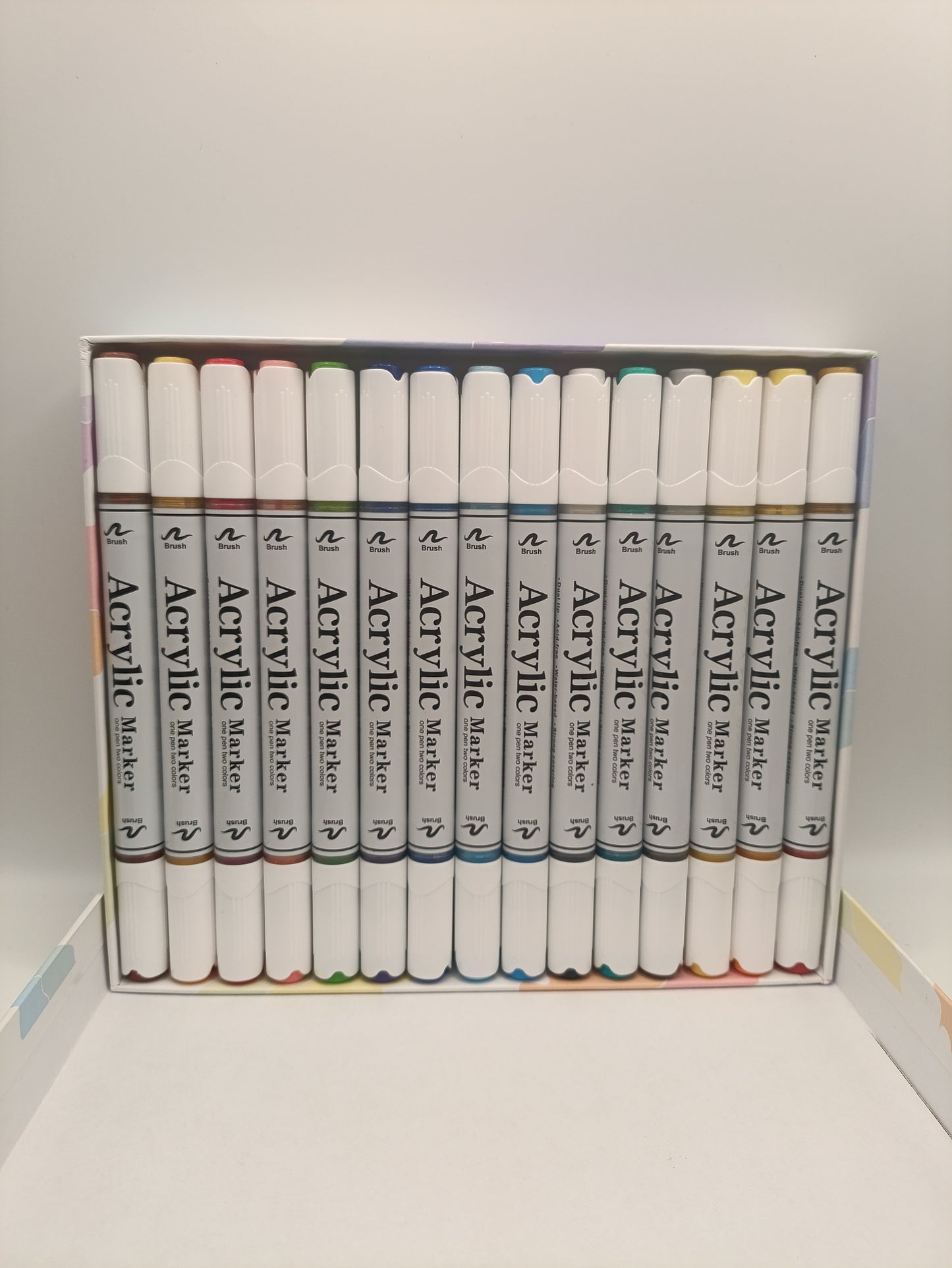 Guangna 30 Dual Tip Acrylic Brush Markers Set