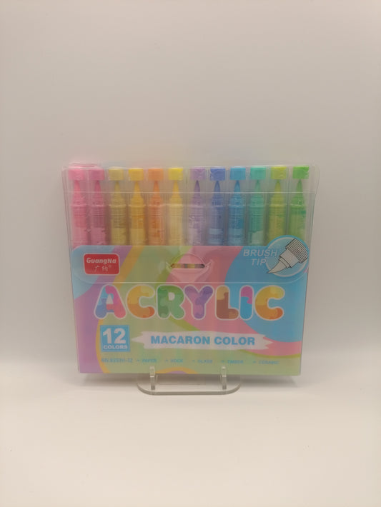 Guangna 12 Acrylic Brush Markers (Macaron - H)