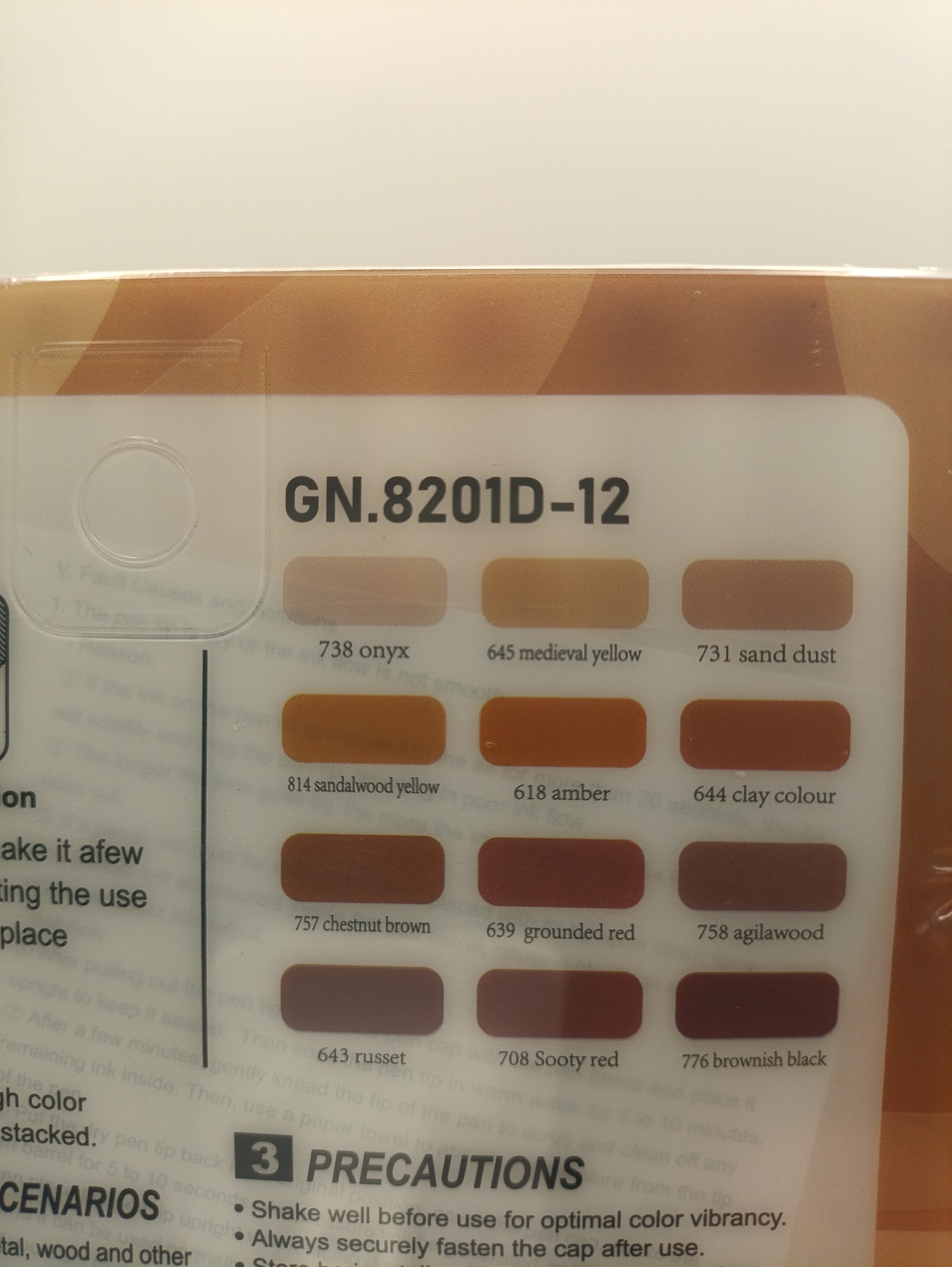 Guangna 12 Acrylic Brush Markers (Skin Tones - D)