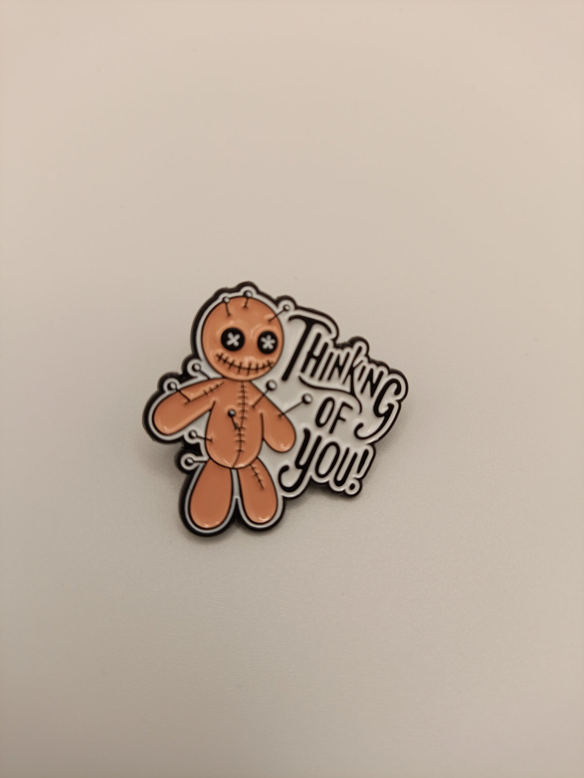 Thinking of You Voodoo Doll Badge