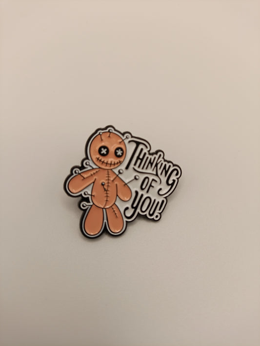Thinking of You Voodoo Doll Badge