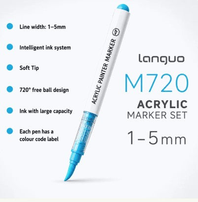 Languo Acrylic Marker Set (M720)  – 60 Colours