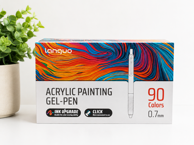 Languo Retractable 0.7mm Acrylic Gel Pen - 90 Set