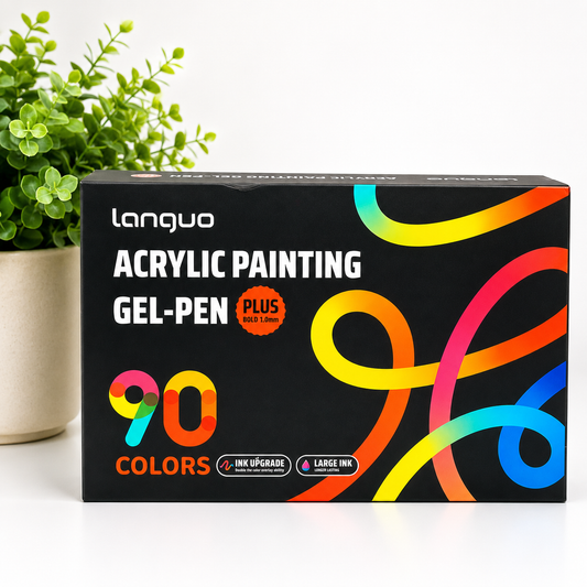 Languo Plus 1mm - 90 Colour Gel Plus Acrylic Painting Gel Pen Set
