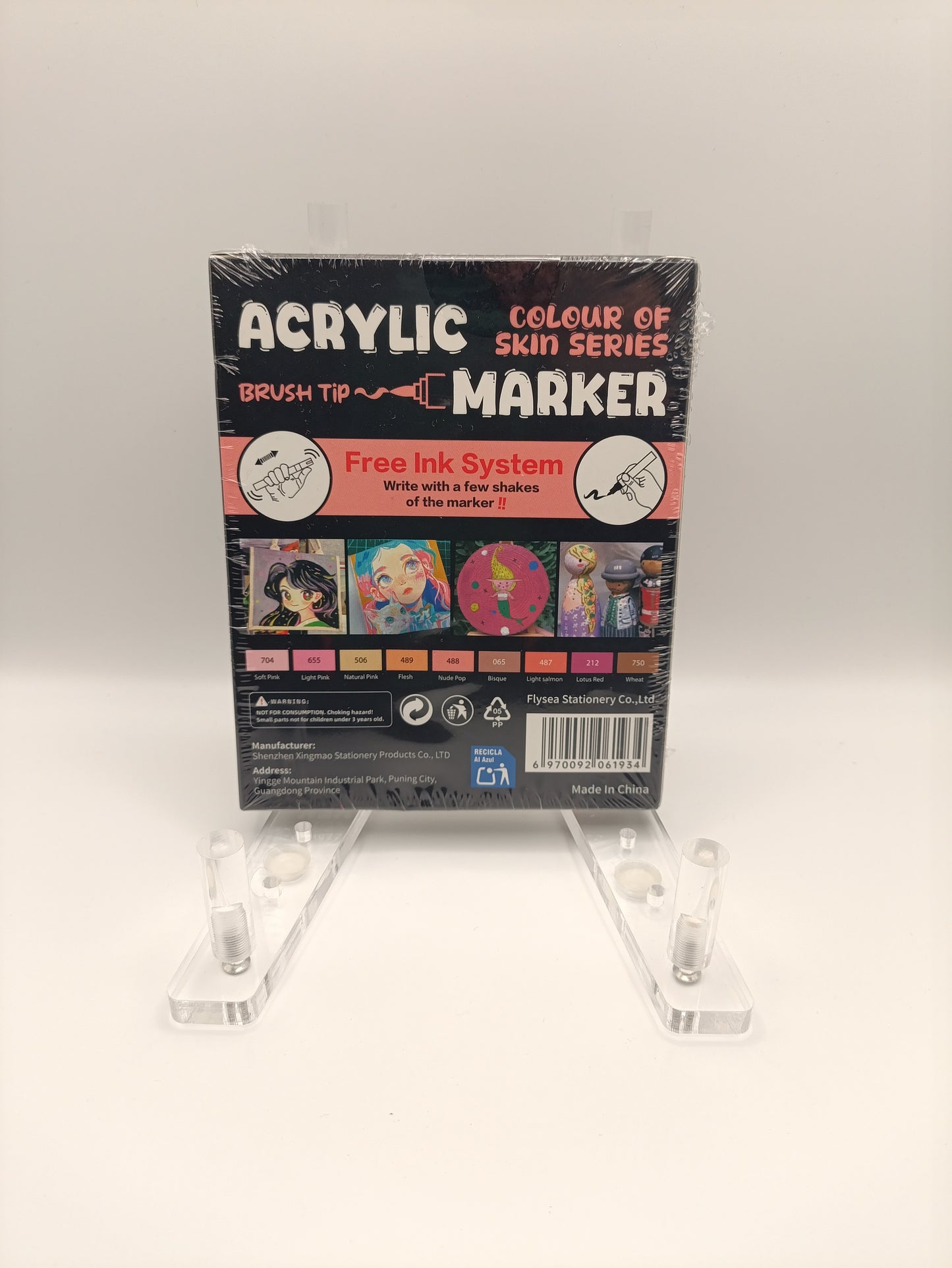 Flysea Acrylic Brush Markers – Colour of Skin Series (9 Pack)