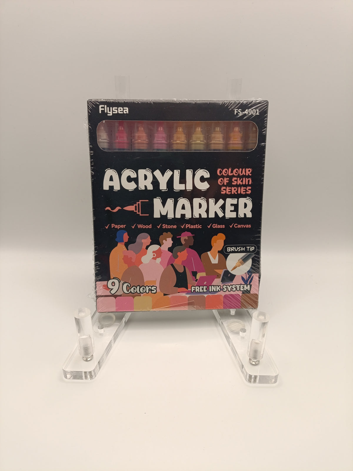 Flysea Acrylic Brush Markers – Colour of Skin Series (9 Pack)