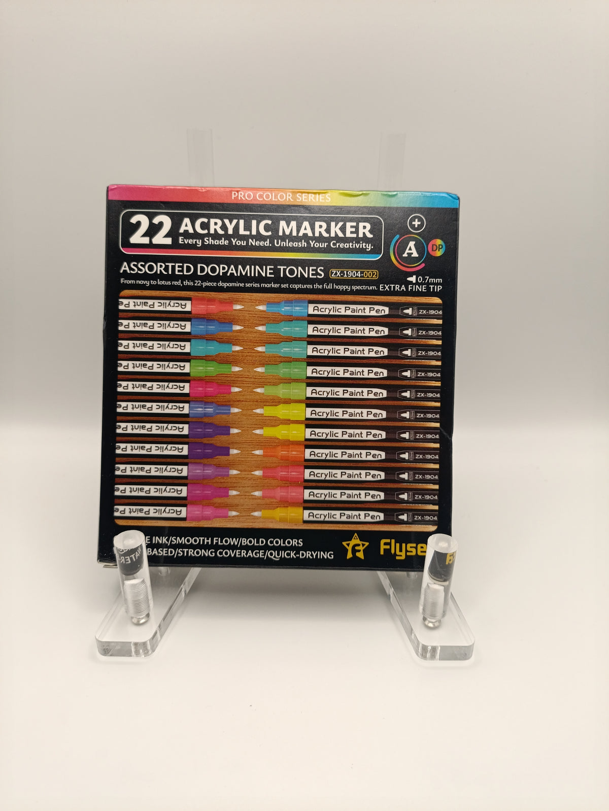 Flysea Pro Colour Series Acrylic Markers – Dopamine Tones (22 Pack)