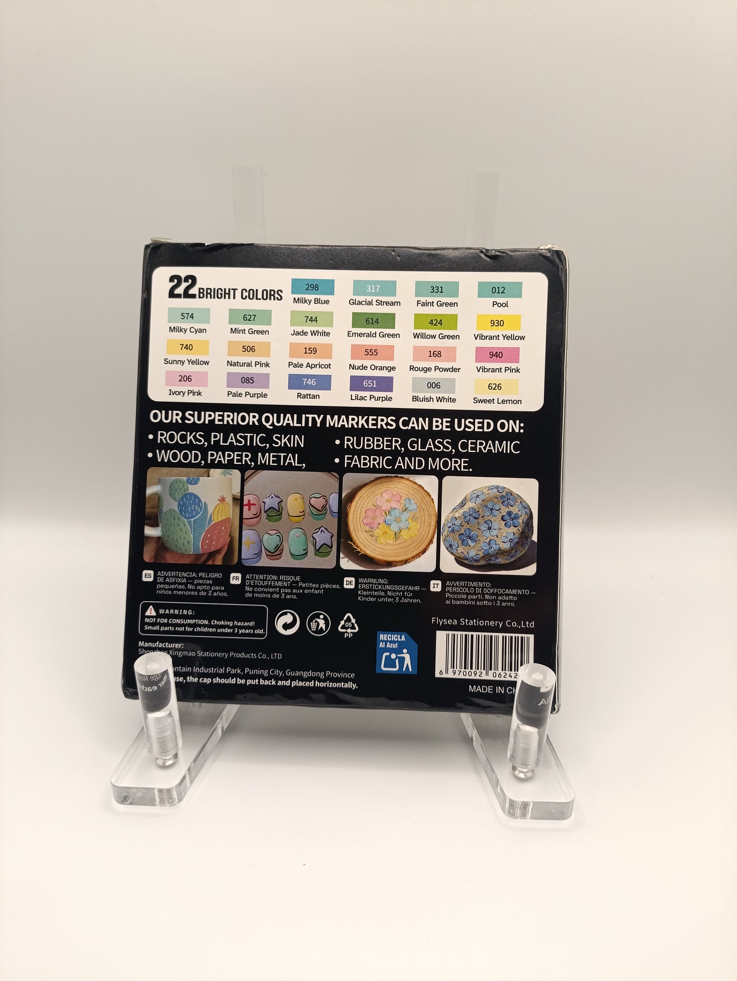 Flysea Pro Colour Series Acrylic Markers – Assorted Macaron Tones (22 Pack)