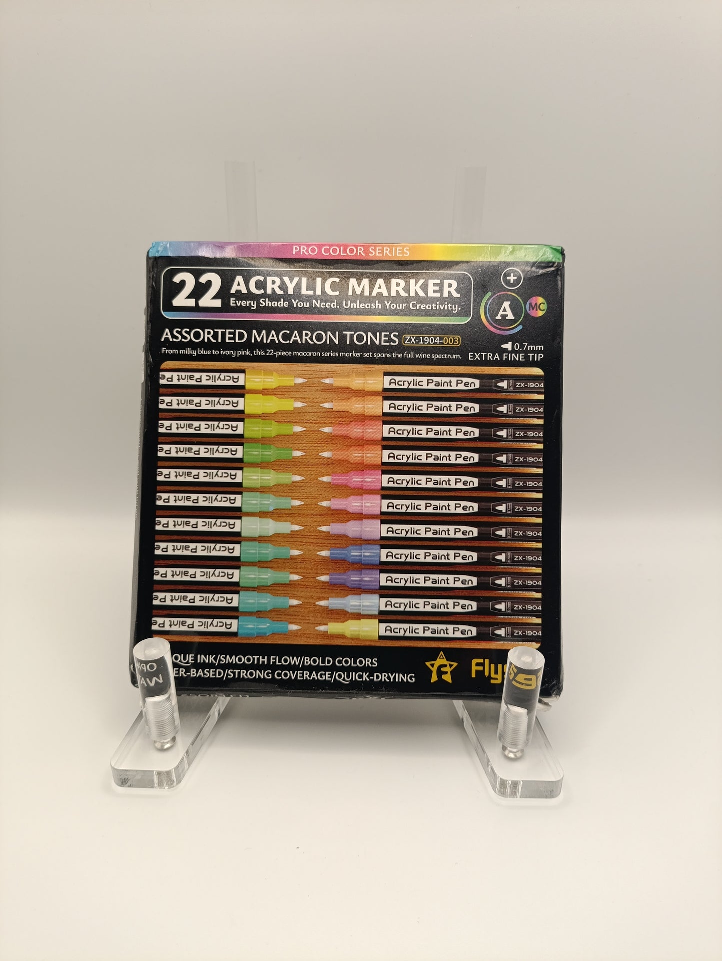Flysea Pro Colour Series Acrylic Markers – Assorted Macaron Tones (22 Pack)