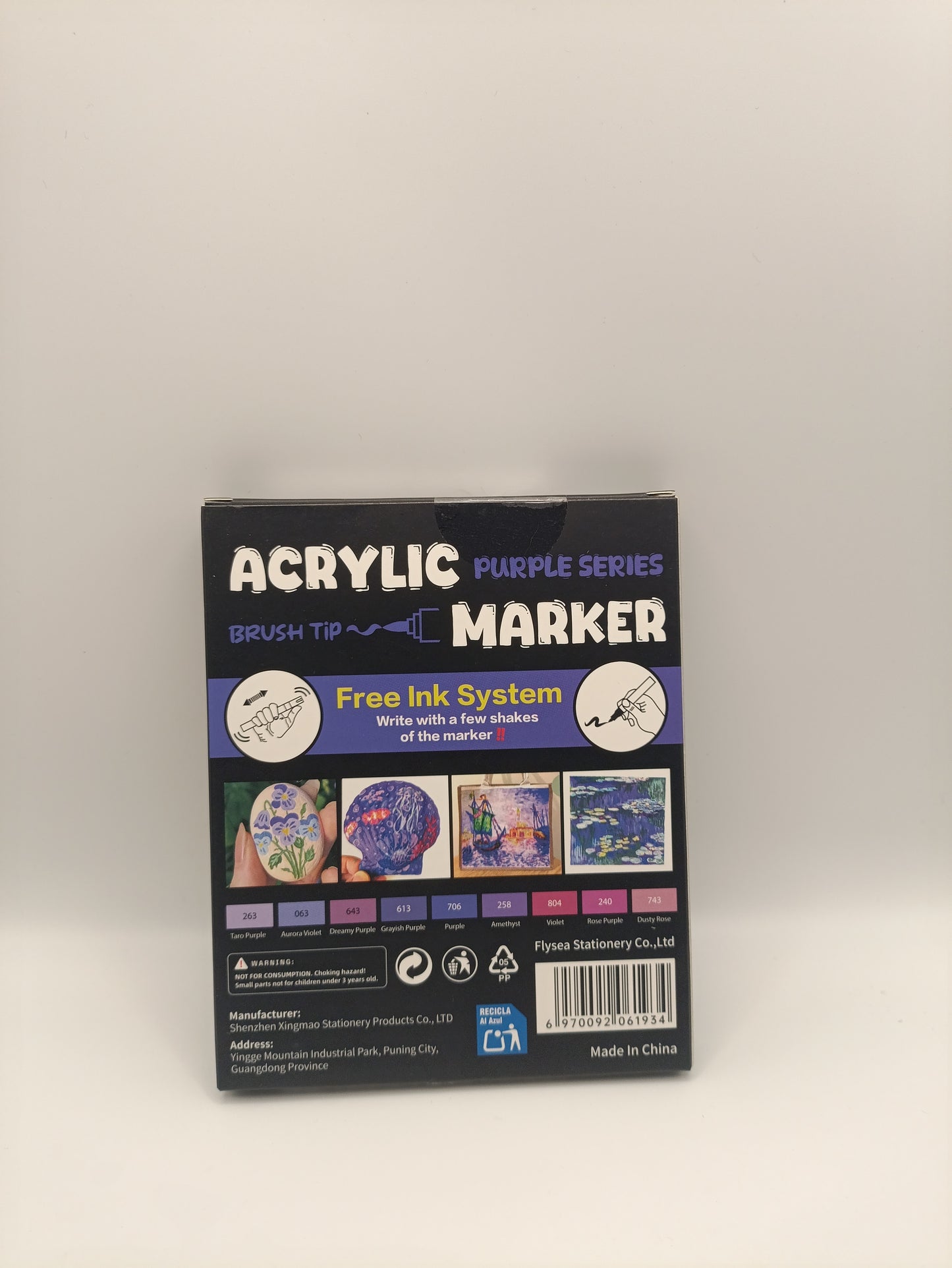 Flysea Acrylic Brush Markers – Purple Series (9 Pack)
