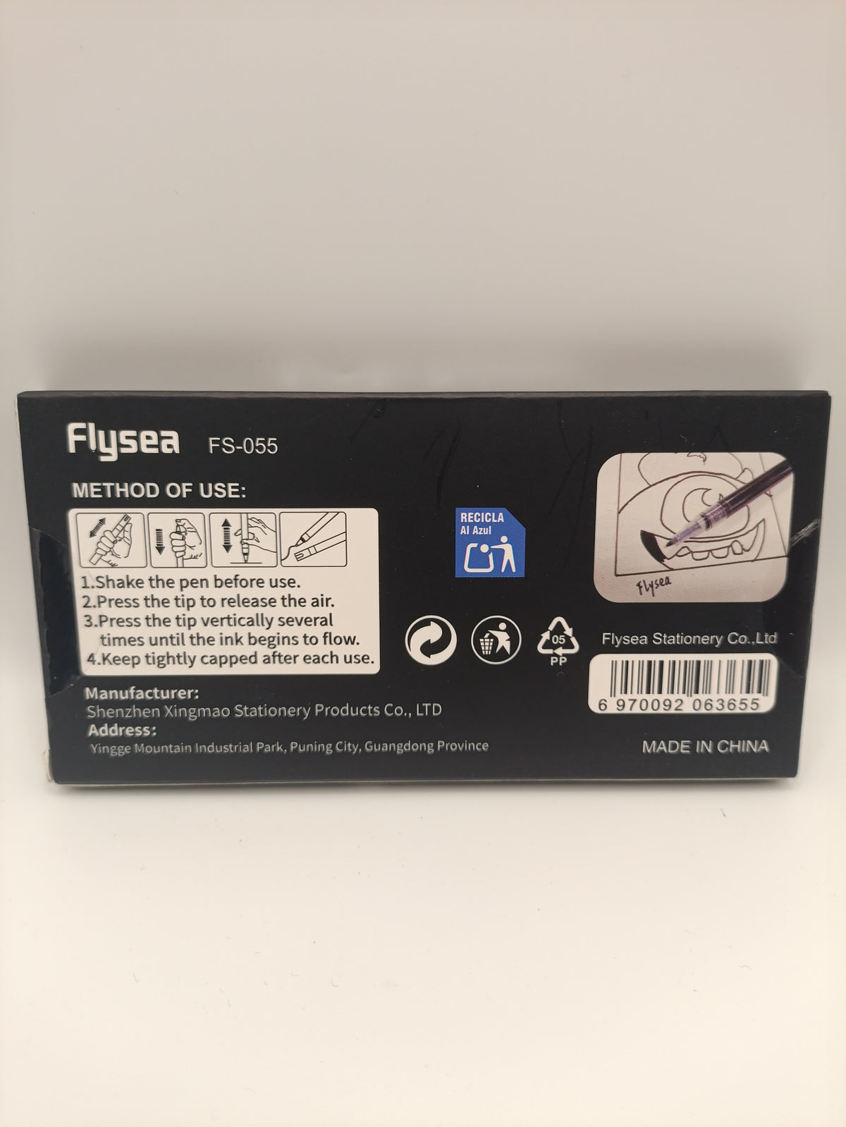 Flysea Acrylic Painter Pens – Black (Pack of 6)