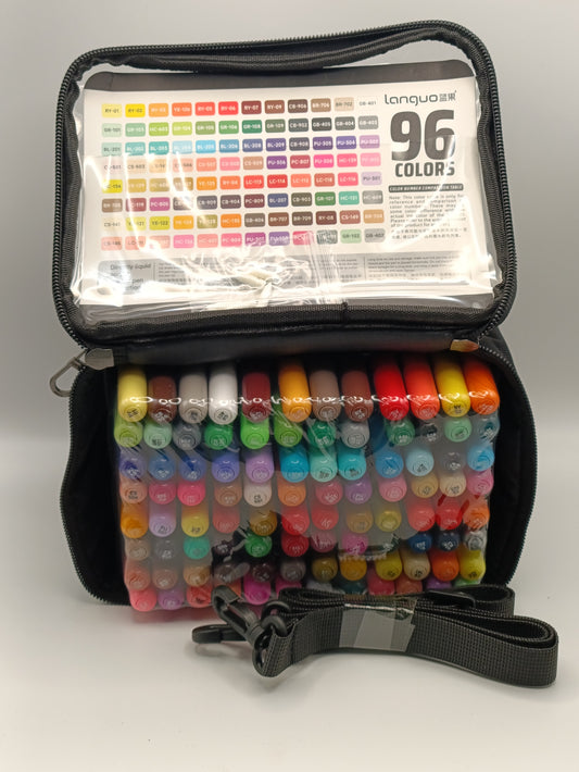 Languo Pro Acrylic Brush Marker Set – 96 Colours