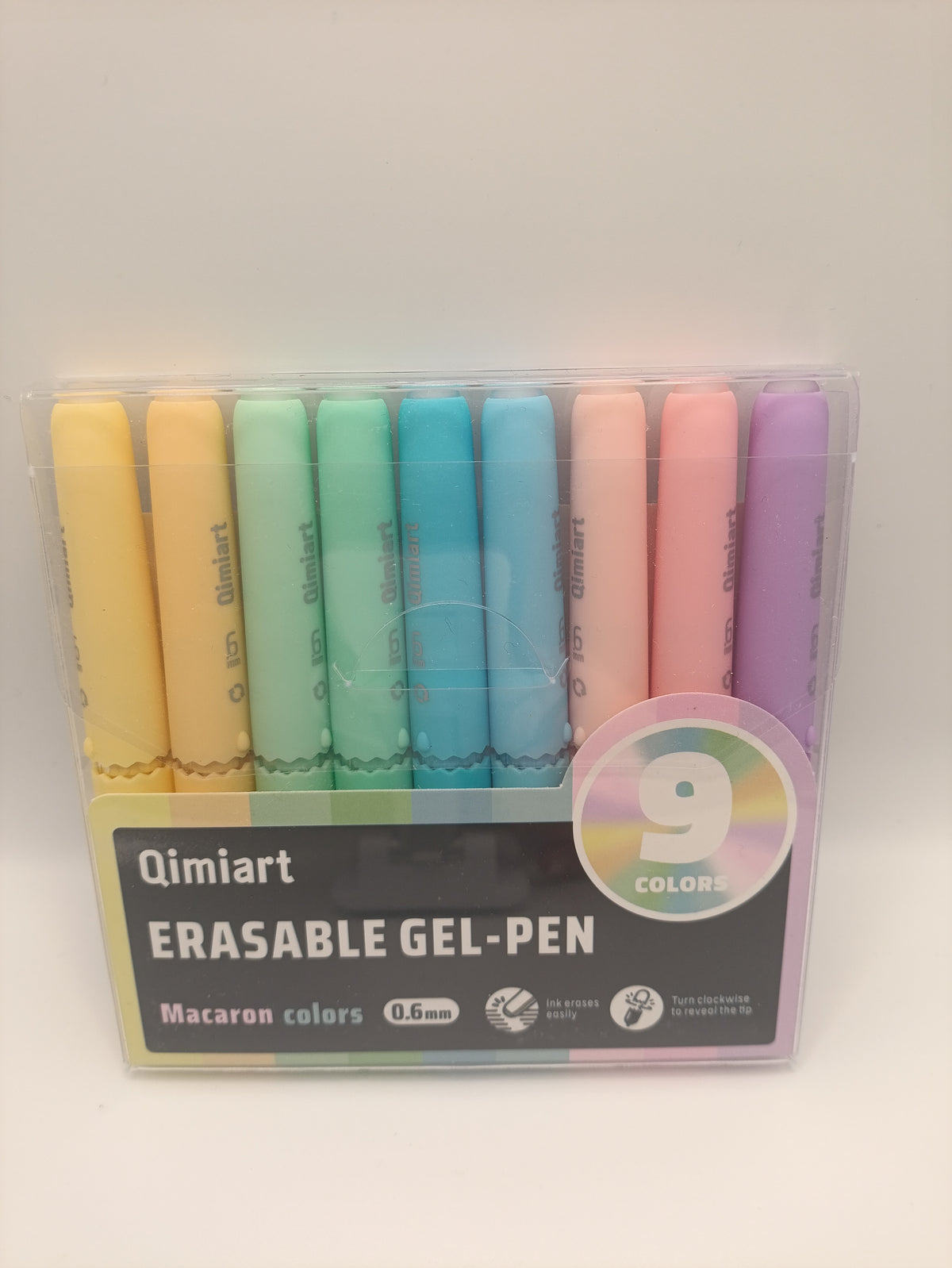 Languo x Qimiart Erasable Gel Pens – Macaron Colours (9 Pack)
