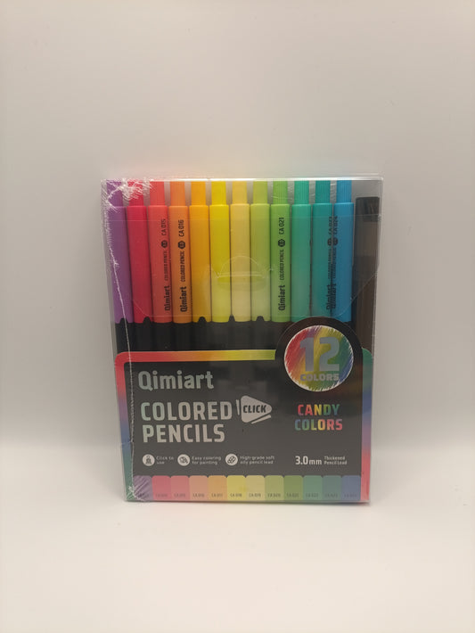 Languo x Qimiart Retractable Coloured Pencils – 12 Candy Colours