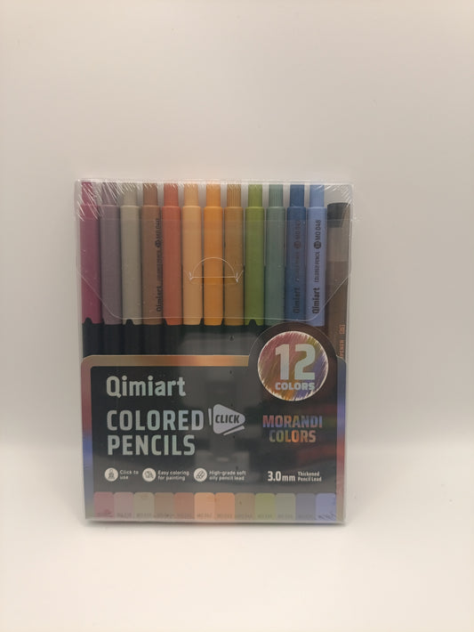 Languo x Qimiart Retractable Coloured Pencils – 12 Morandi Colours