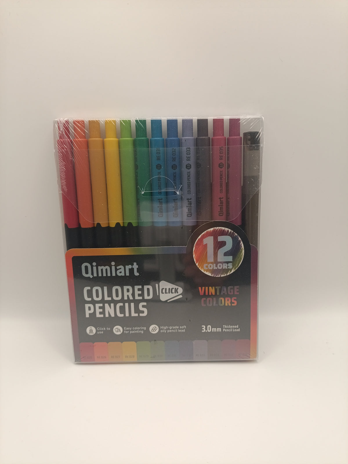 Languo x Qimiart Retractable Coloured Pencils – 12 Vintage Colours