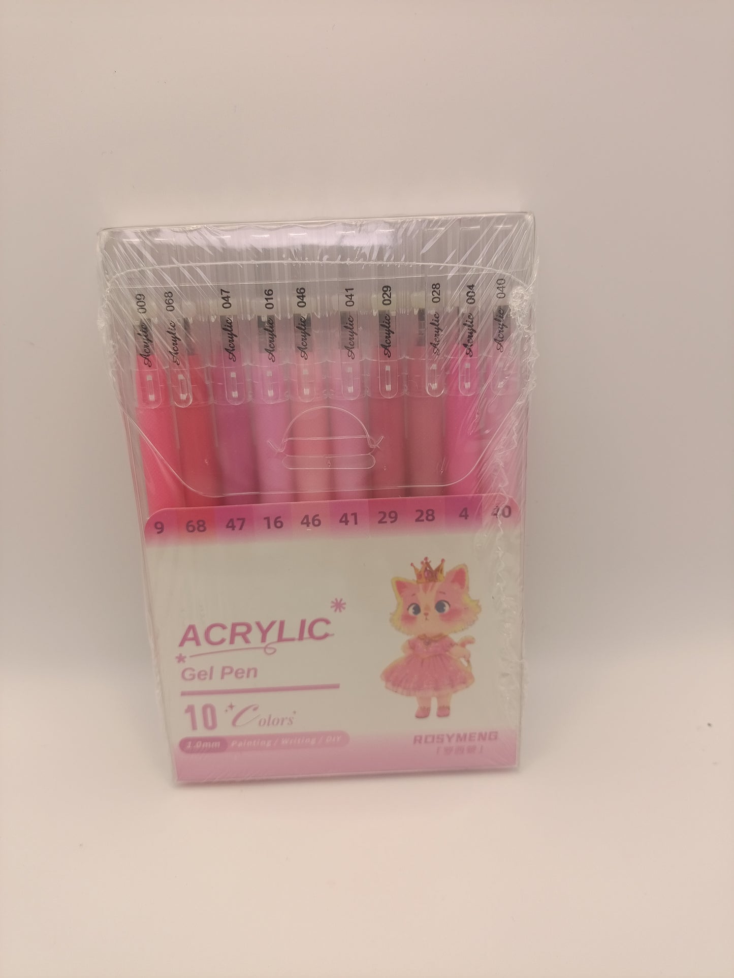Rosymeng 10 Acrylic Gel Pens - Pink Cat