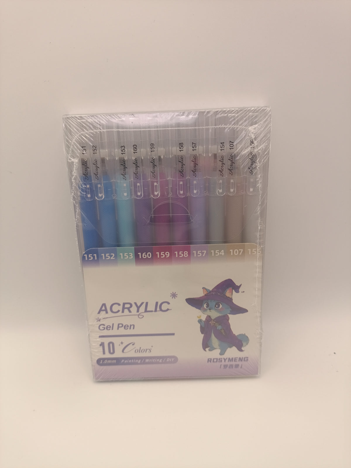 Rosymeng 10 Acrylic Gel Pens - Magician Cat