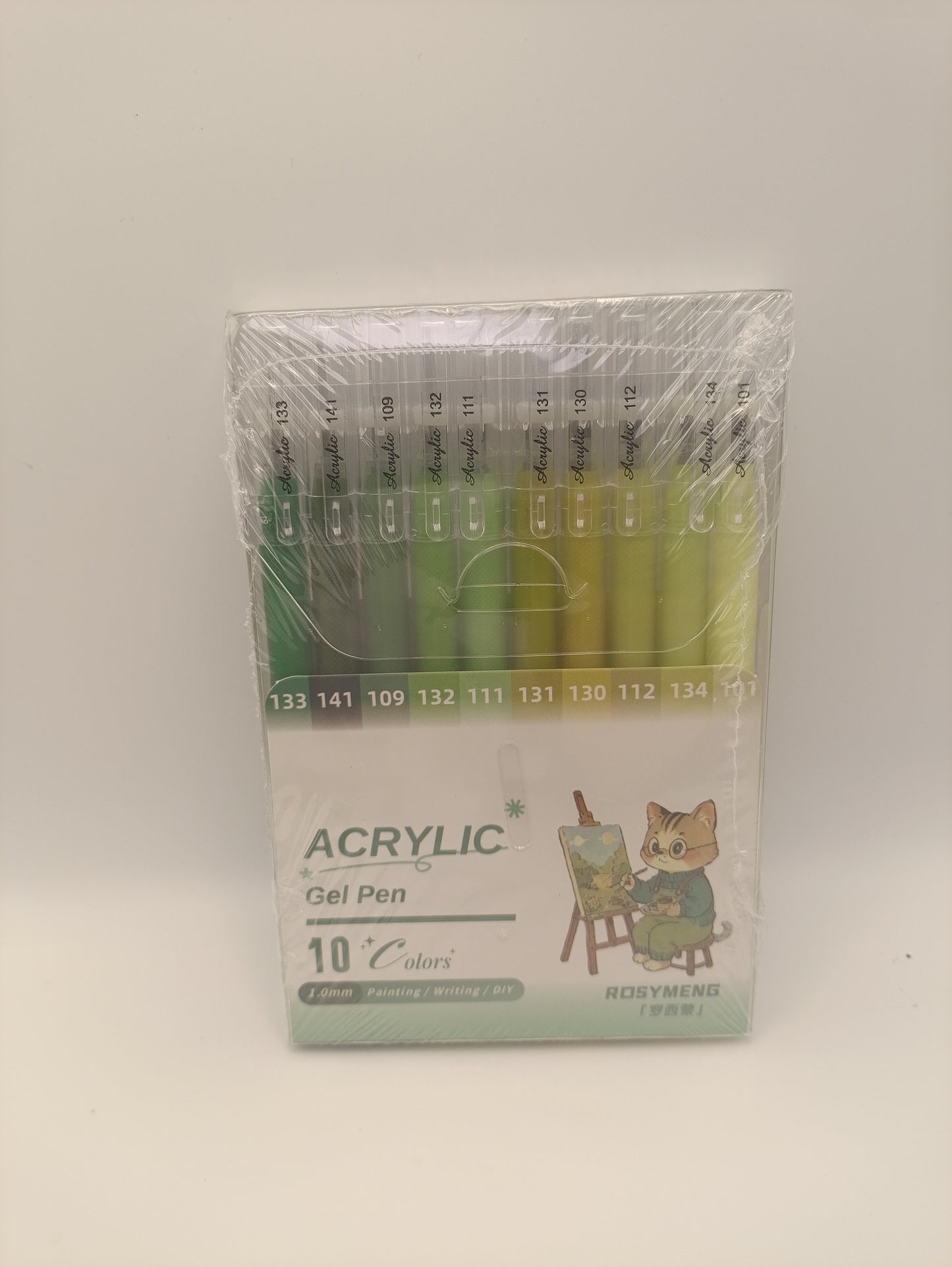 Rosymeng 10 Acrylic Gel Pens - Painter Cat