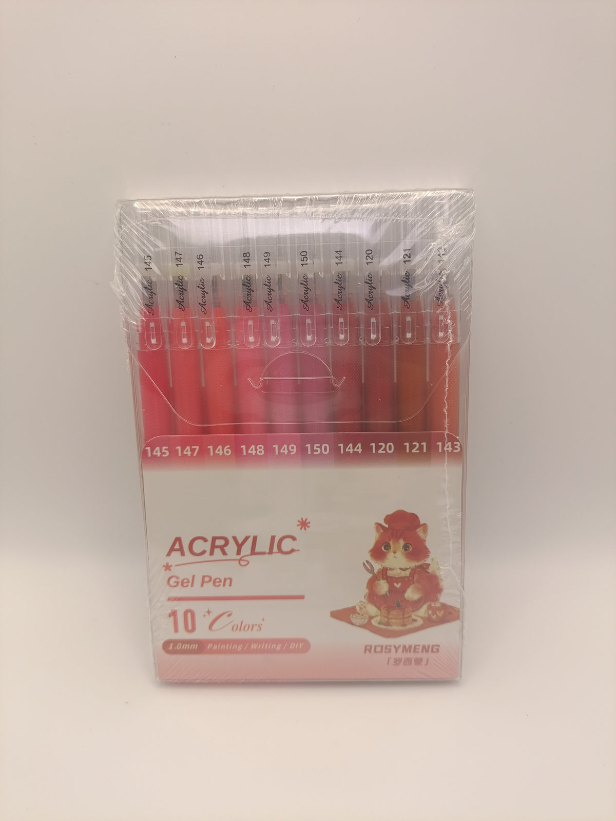 Rosymeng 10 Acrylic Gel Pens - Pastry Chef Cat