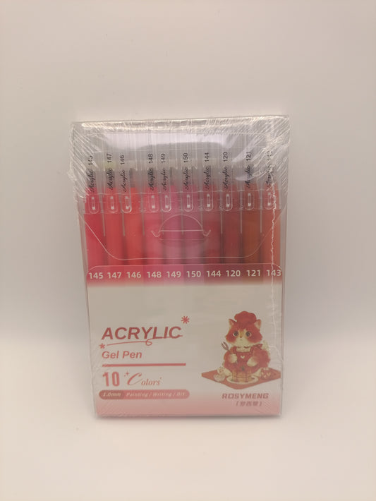 Rosymeng 10 Acrylic Gel Pens - Pastry Chef Cat