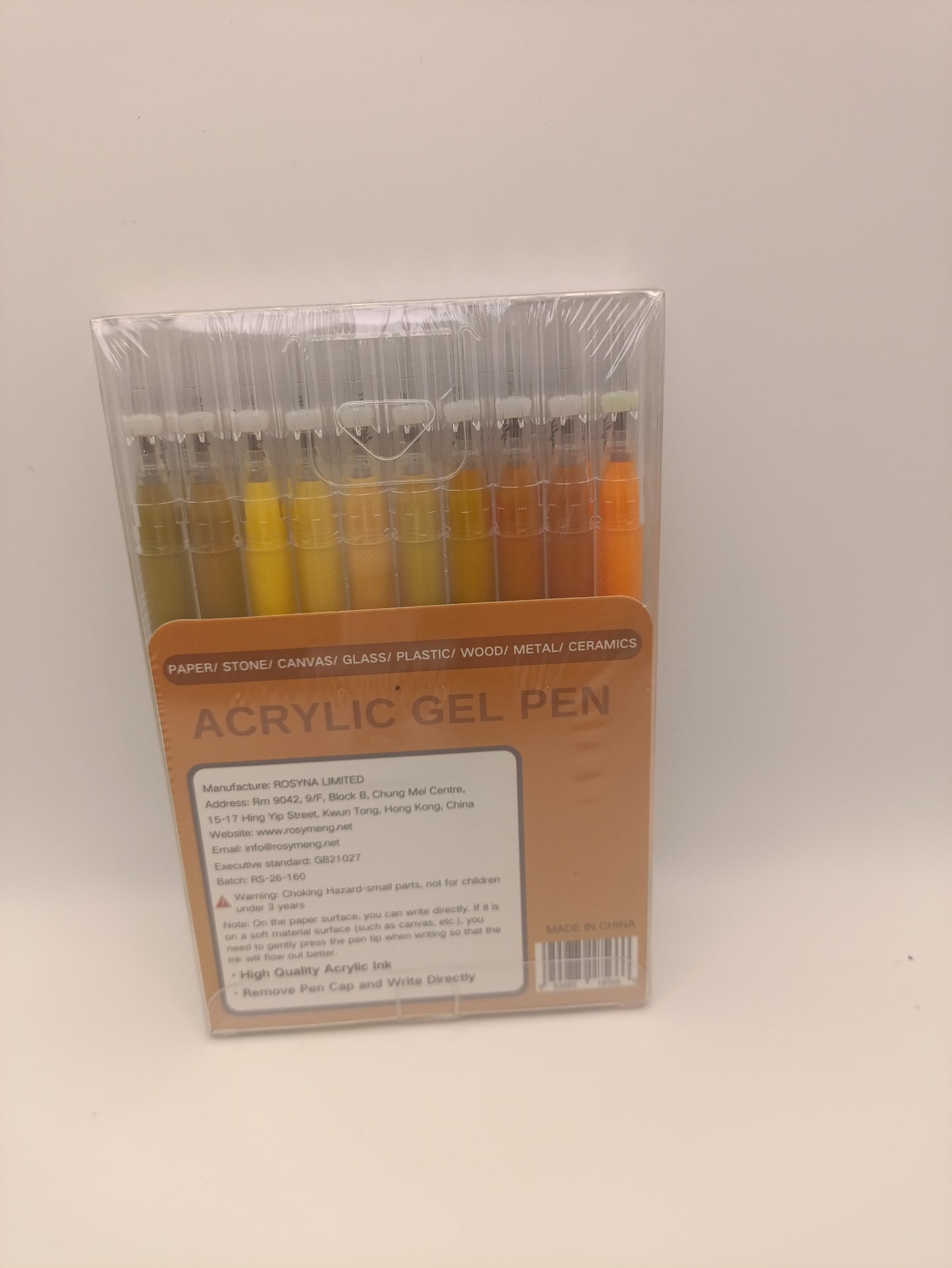 Rosymeng 10 Acrylic Gel Pens - Travel Cat