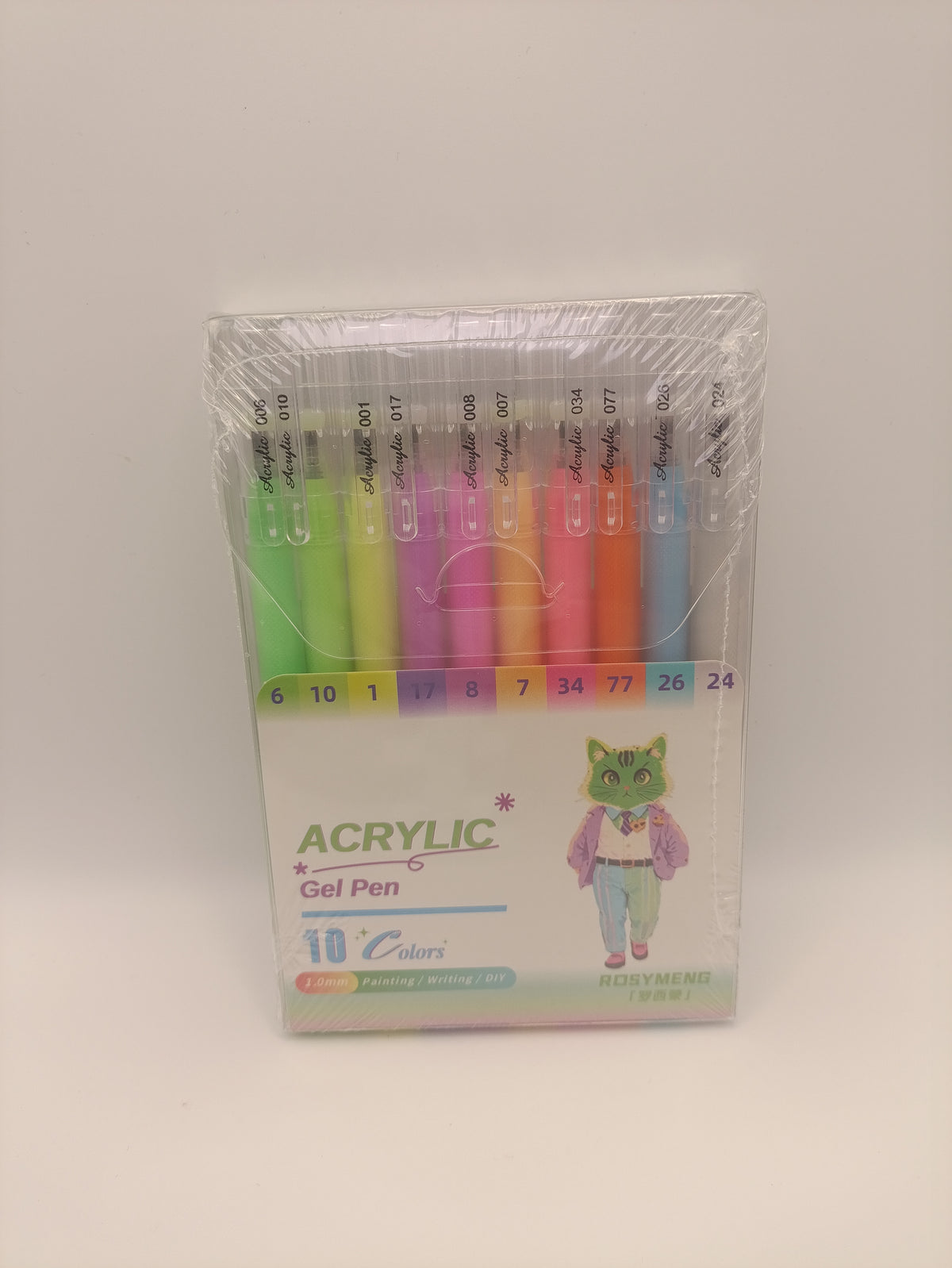 Rosymeng 10 Acrylic Gel Pens - Dopamine Cat
