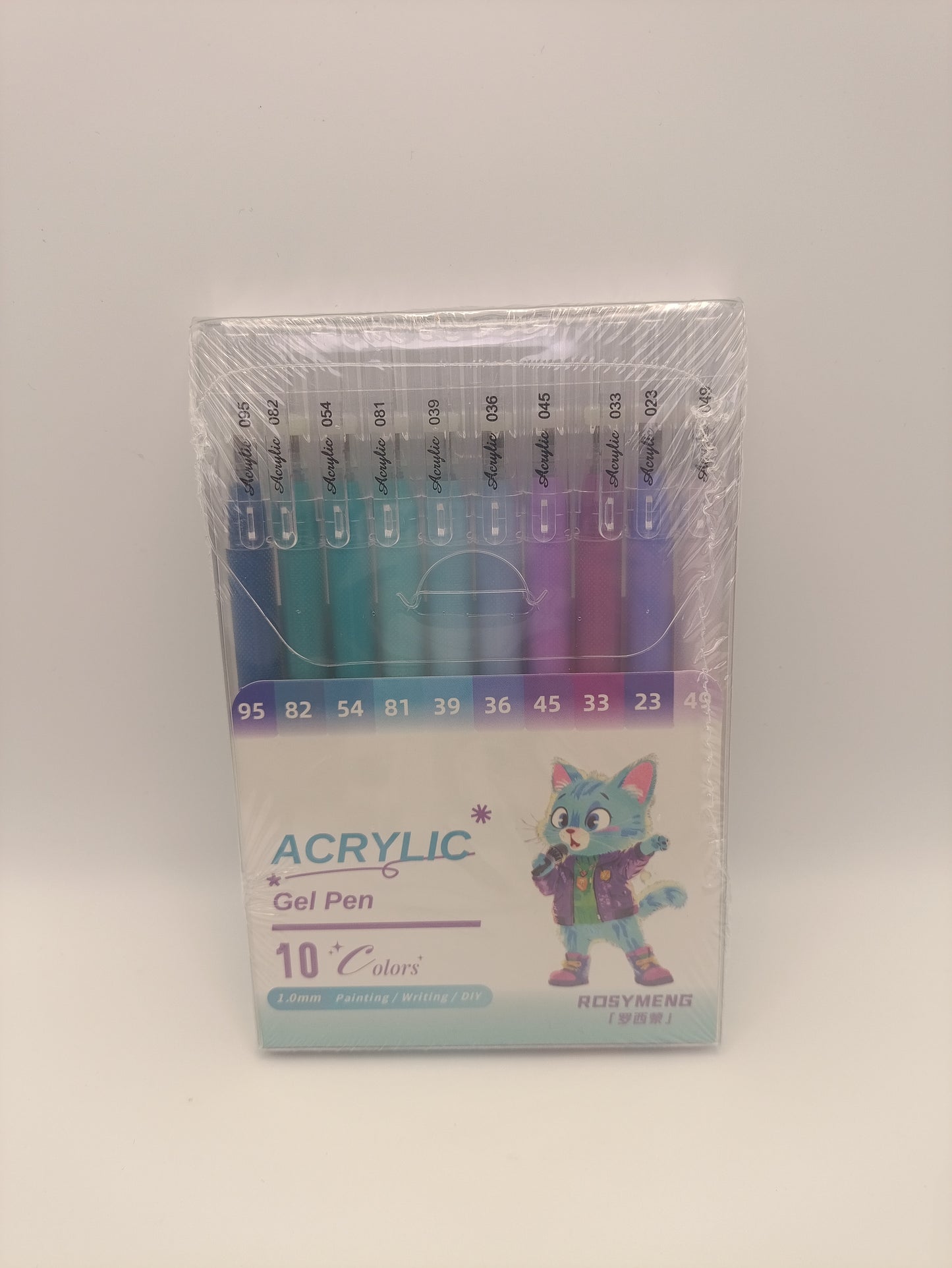 Rosymeng 10 Acrylic Gel Pens - Singer Cat