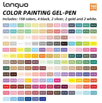 Languo 0.6mm - 168 Colour Painting Gel Pen Set