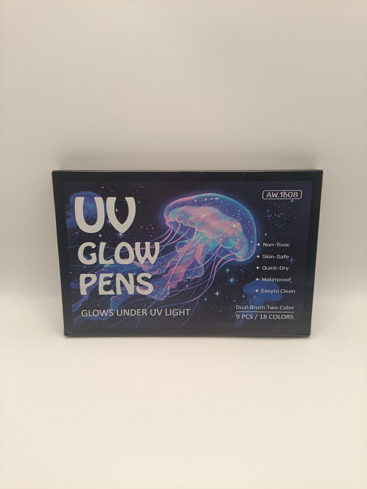 UV Dual tip Glow Pens 9 pcs (18 Colours)