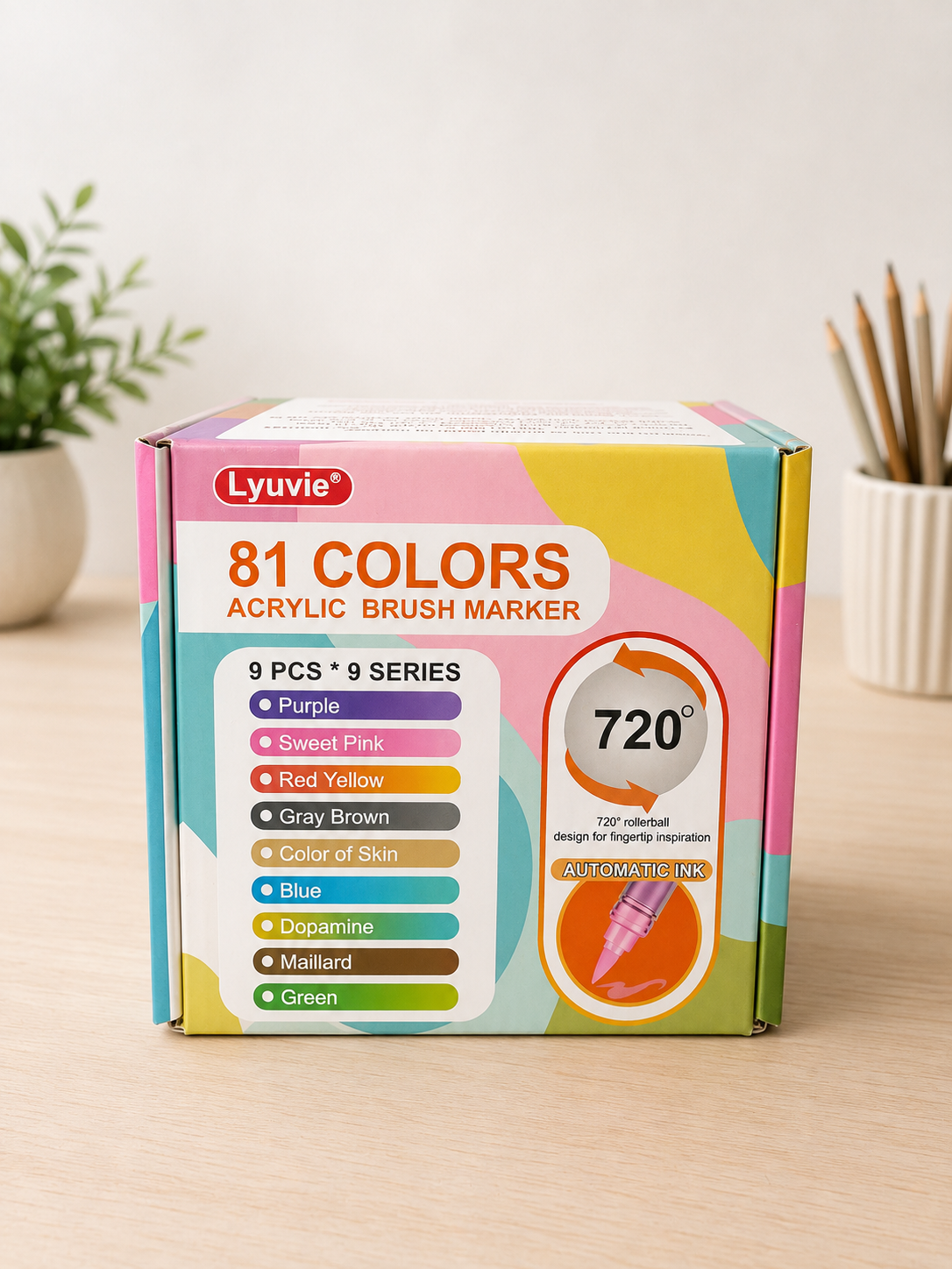 Lyuvie & Languo - 720 Acrylic Brush Markers - 81 pcs