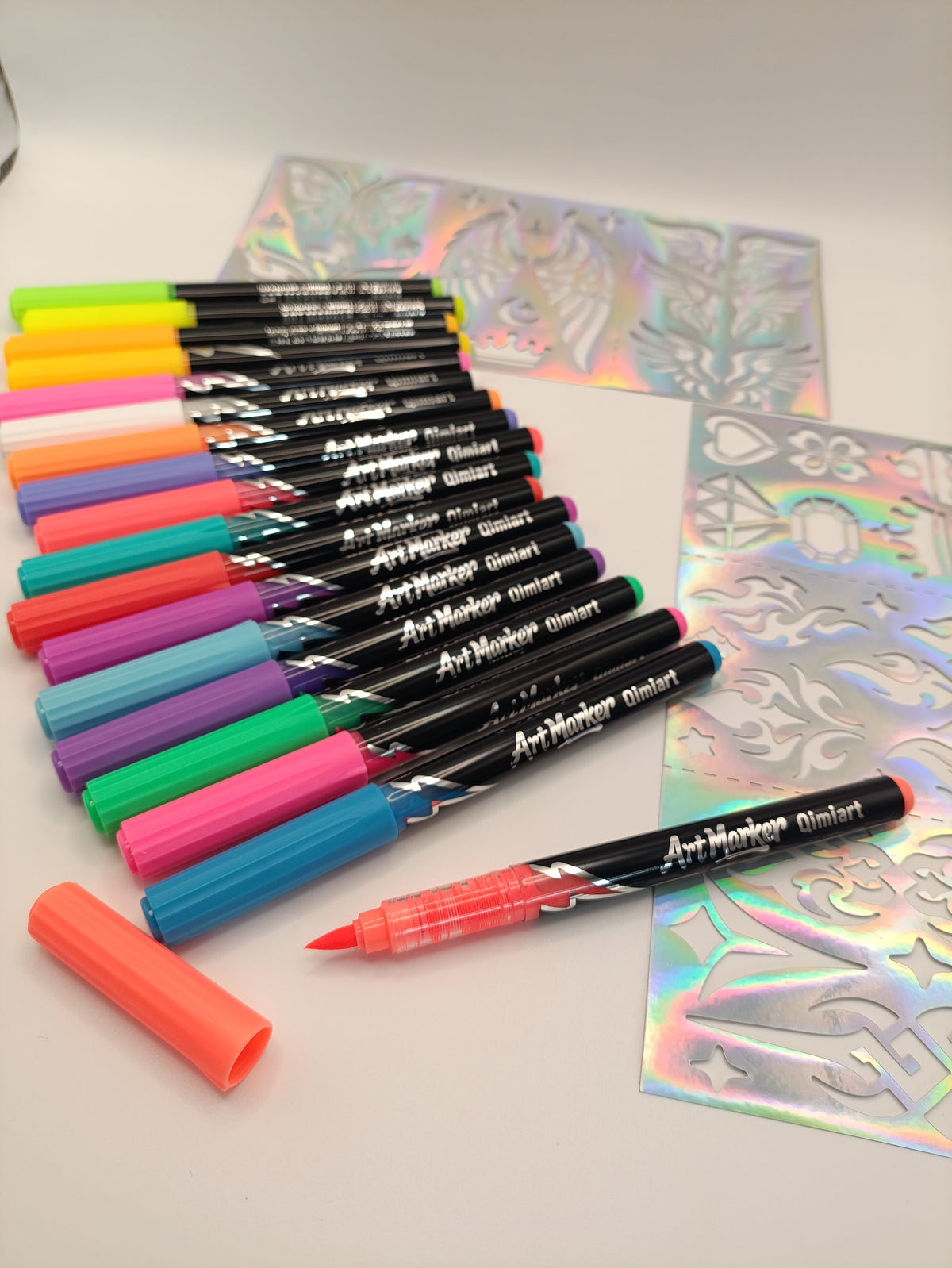 Qimiart by Languo Temporary Tattoo Marker Set – 18 Colours