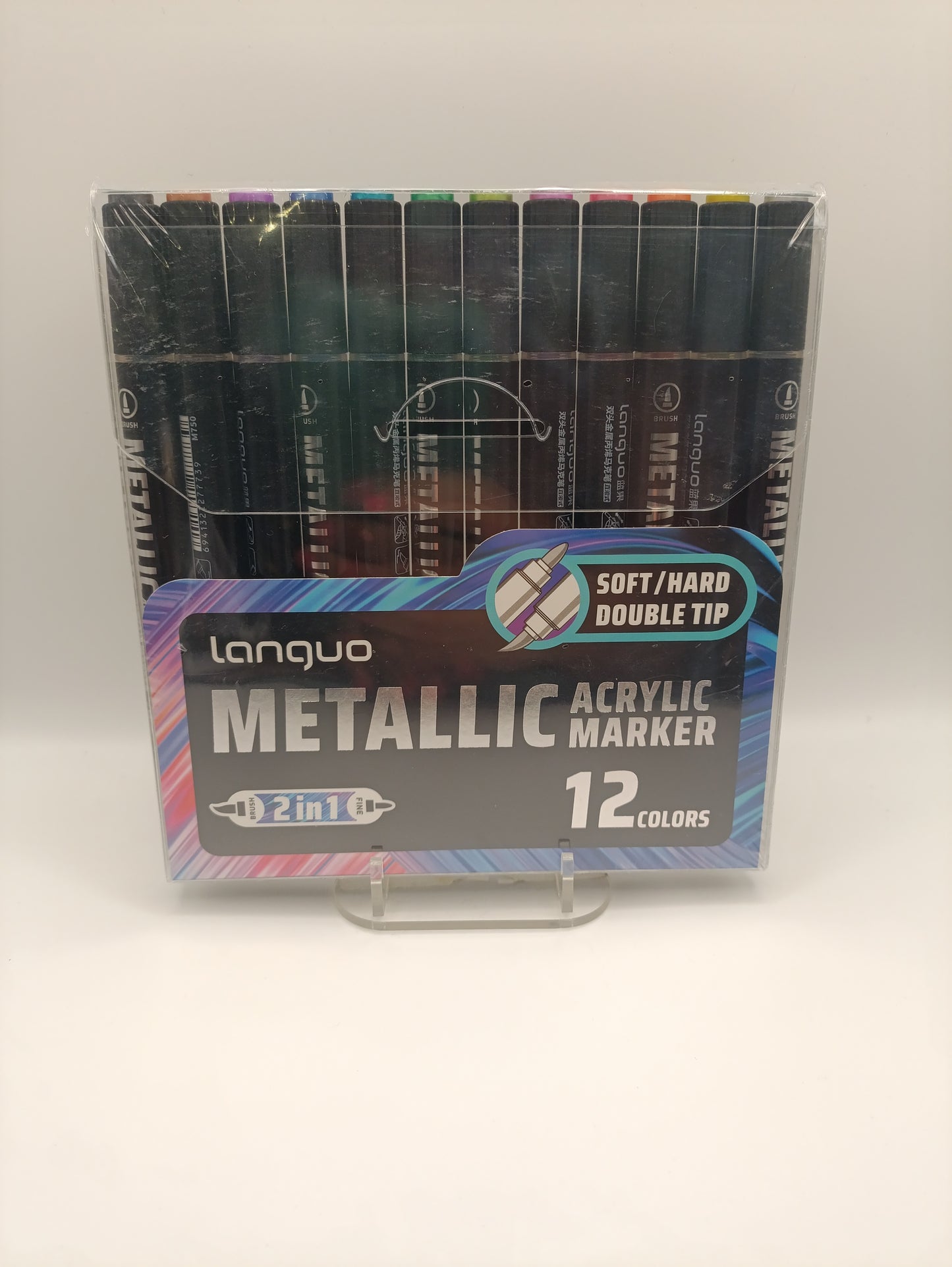 Languo M750 Metallic Acrylic Marker Set – 12 Colours